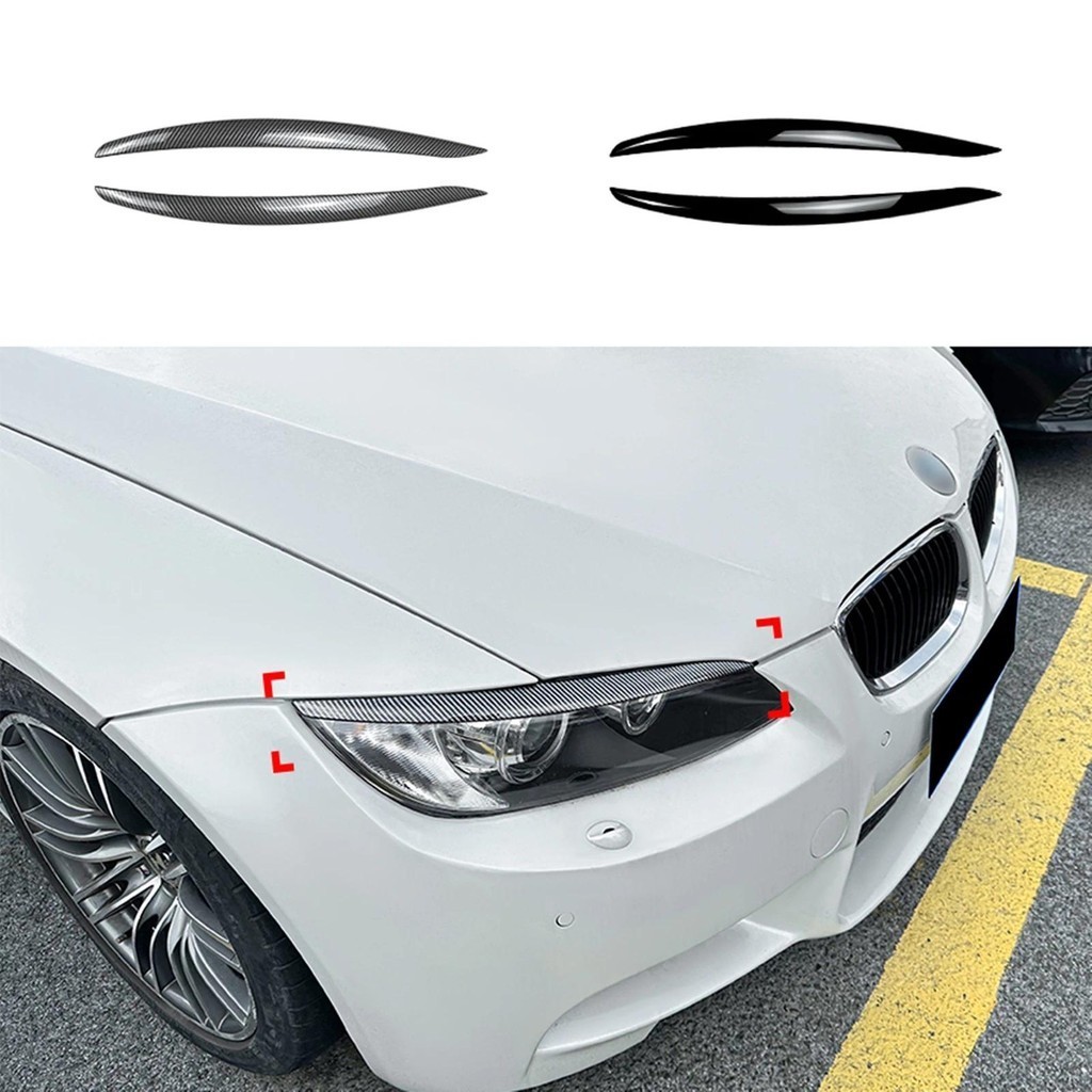 ไฟหน้าคิ้วสําหรับ BMW 3 Series E90 E92 E93 M3 2005-2008 ไฟหน้าเปลือกตารถด้านหน้าหัวโคมไฟฝาครอบ Brow 