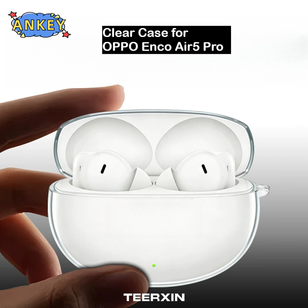For OPPO Enco Air5 Pro Case Protective Transparent Clear TPU Covers Bluetooth Earphone Shell Headphone Portable with Lanyard