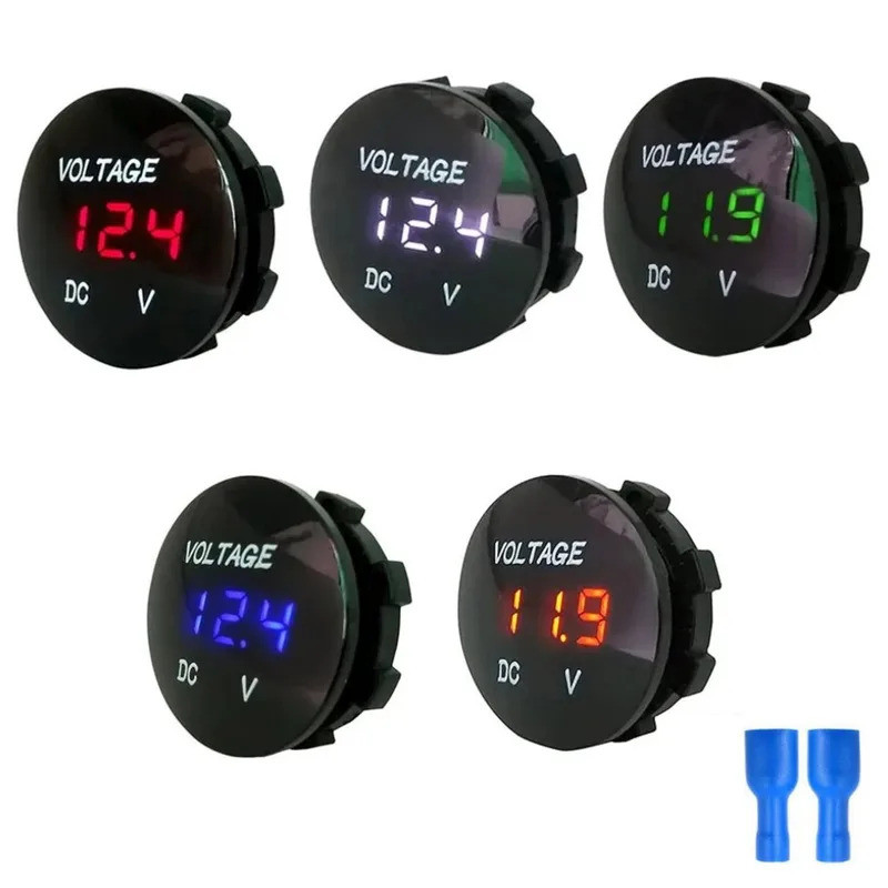 DC 5V-48V LED Mini รอบกันน้ํา Motorboat แผงรถจักรยานยนต์เครื่องทดสอบโวลต์มิเตอร์แบบดิจิตอลจอแสดงผลโว