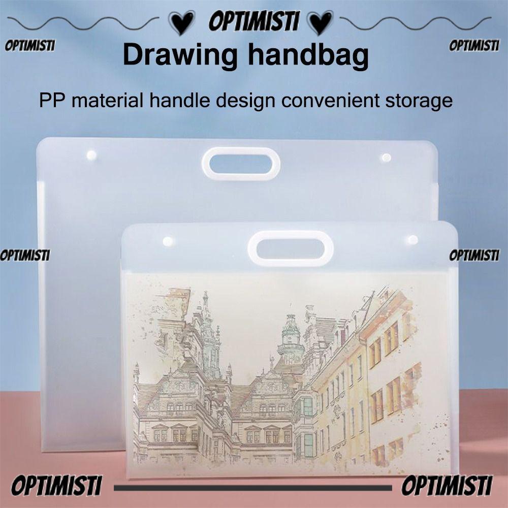 OPTIMISTI8E โฟลเดอร์ไฟล์, แบบพกพา A2/A3/A4 จิตรกรรมถุงเก็บกระดาษ, ง่าย 4K/8K/16K กันน้ํา 4K/8K/16K ก