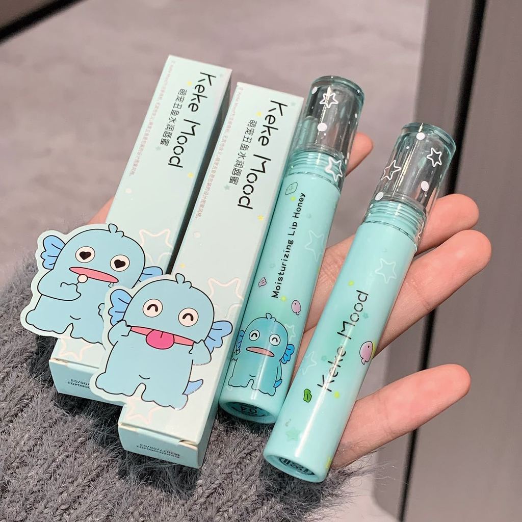 Kekekemd สัตว์เลี้ยงน่ารักน่าเกลียดปลาน้ํากลอสกระจกลิปกลอสตุ๊ดลิปสีนู้ดนักเรียนลิปสติกหญิง _ เล่นห้า