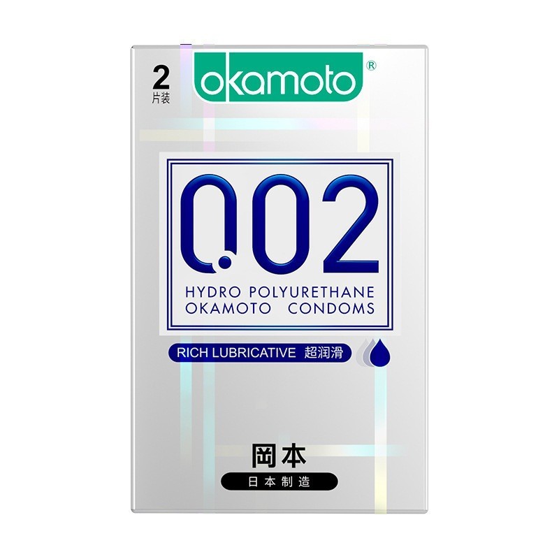 ถุงยางอนามัย Okamoto 002 Polyurethane Ultra-Lubricating Ultra-Thin 2 ชิ้น 6 ชิ้นถุงยางอนามัยสําหรับผ