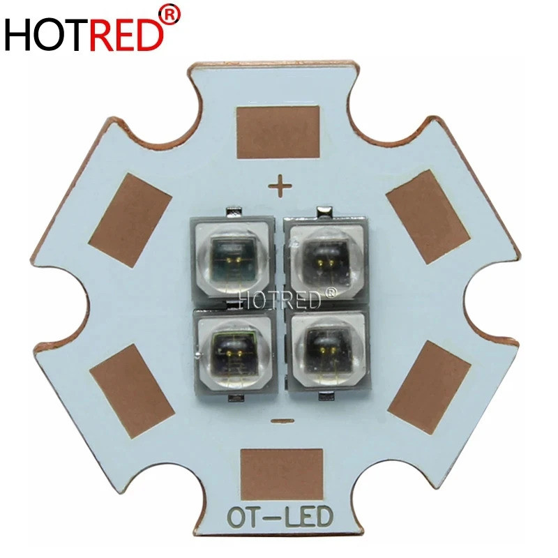 10 W-12 W EverLight 3535 4Chips 4-LEDs 3V6V12V อินฟราเรด IR 850nm 940nm 730nm High Power LED Emitter