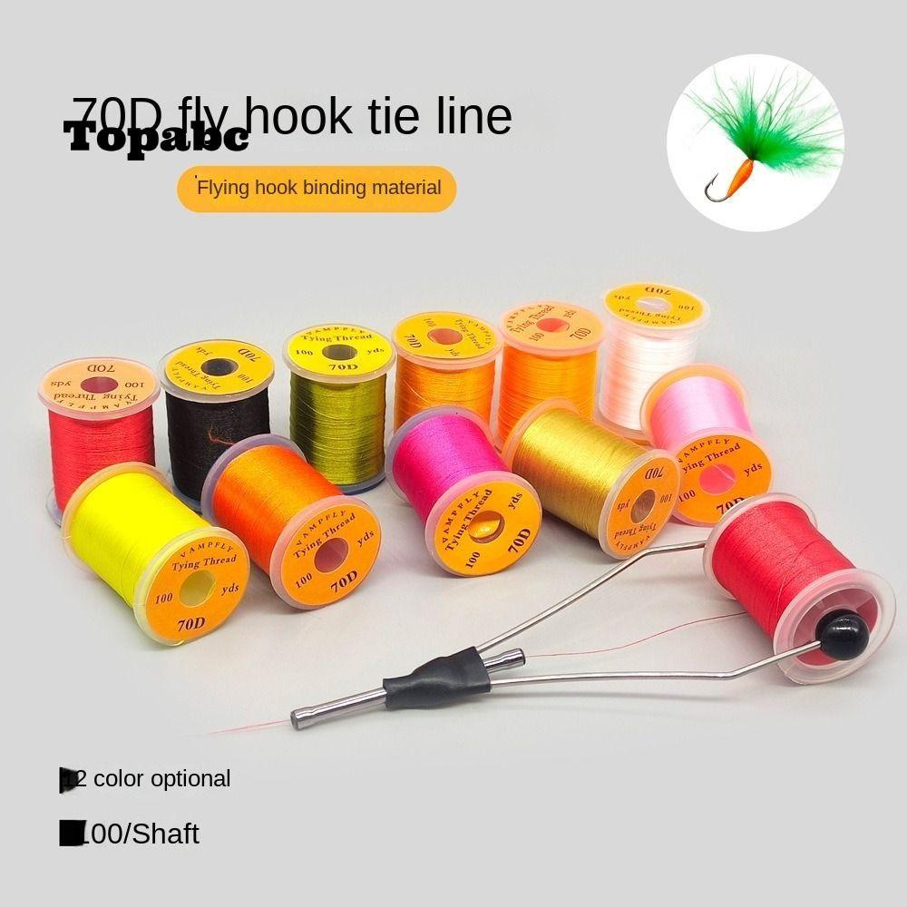 TOPABC Fly Fishing Line, Salmon Thread Spool Fly Tying Thread line, Bass Premium Super Strong สายตกป