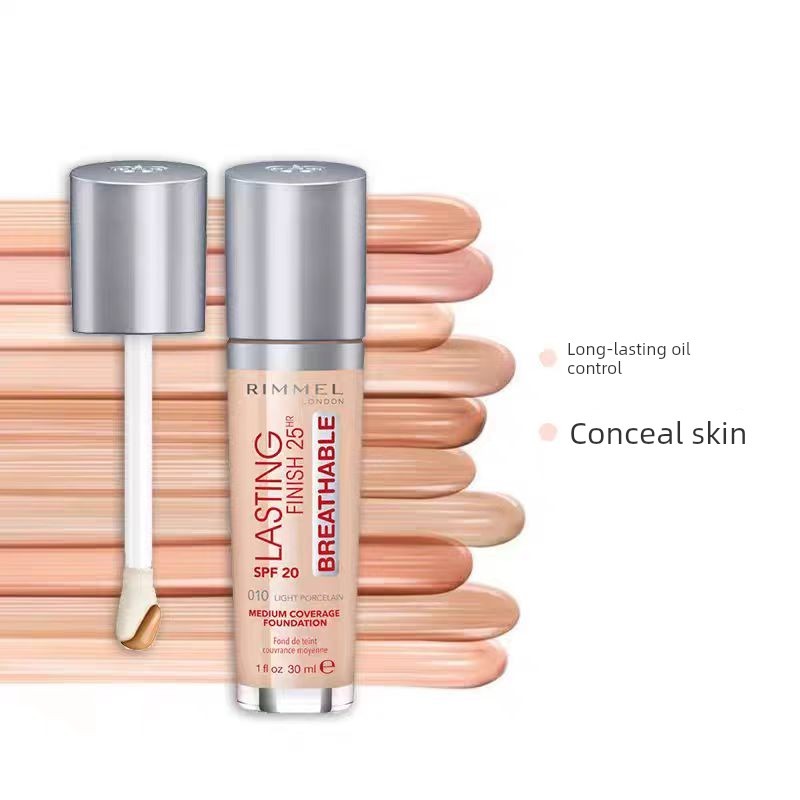 ไพรเมอร์ ครีมรองพื้น British Rimmel Rimmel 25-Hour Liquid Foundation ครีมยาวนานควบคุมน้ํามัน Moistur