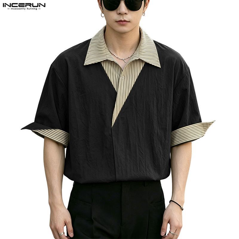 เสื้อเชิ้ตแขนห้าส่วนดีไซน์แฟชั่นสำหรับผู้ชาย