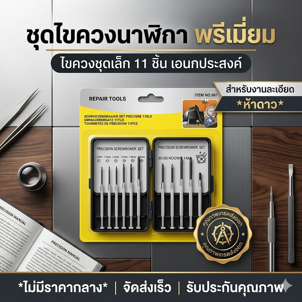 ชุดไขควง ชุดไขควงนาฬิกา ไขควงนาฬิกา 11 ชิ้น/กล่อง ไขควงชุดเล็ก ไขควง (DBE004)