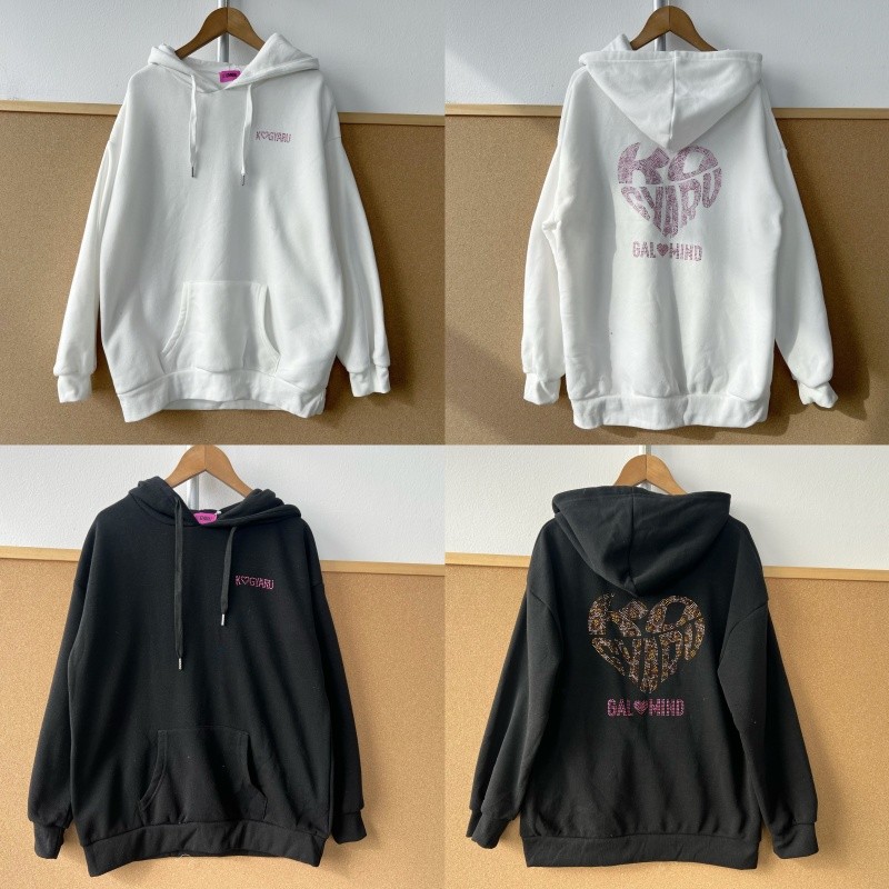 2Y1-63 เด็กขนแกะ-ขนแกะ Hooded Sweatshirt พร้อมกระเป๋า Drawstring Diamonds Heart Letter Design Top Z2