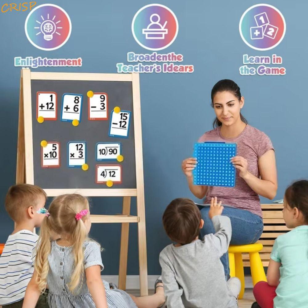 CRISP Multiplication Flash Cards, Math Manipives IQ Game Board Fidget Toy, Early Education Portable 