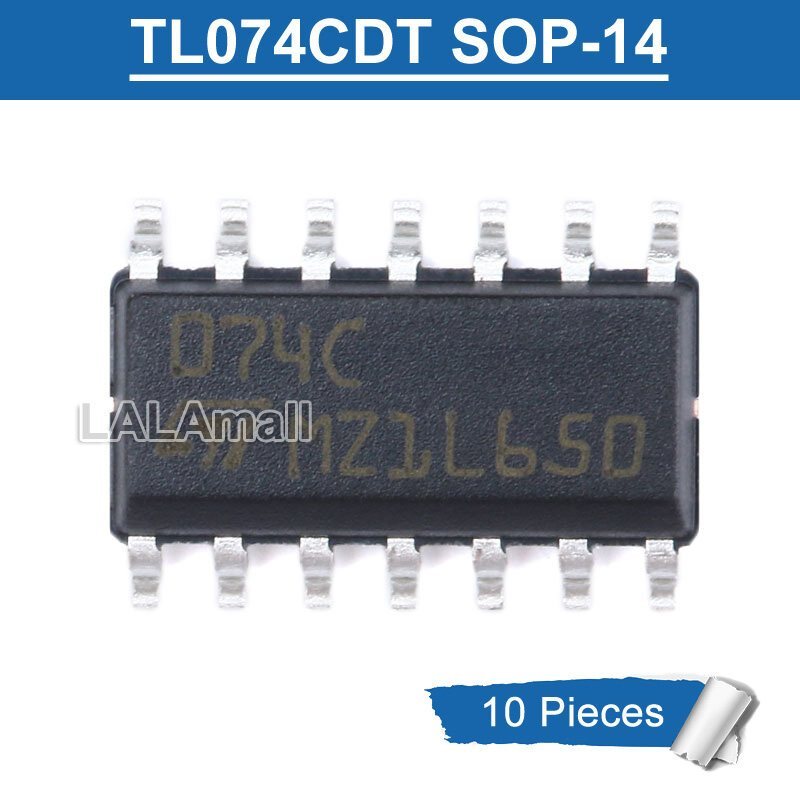 10pcs Original TL074CDT 0714C SOP-14 JFET-INPUT Quad Operational เครื่องขยายเสียงชิป IC