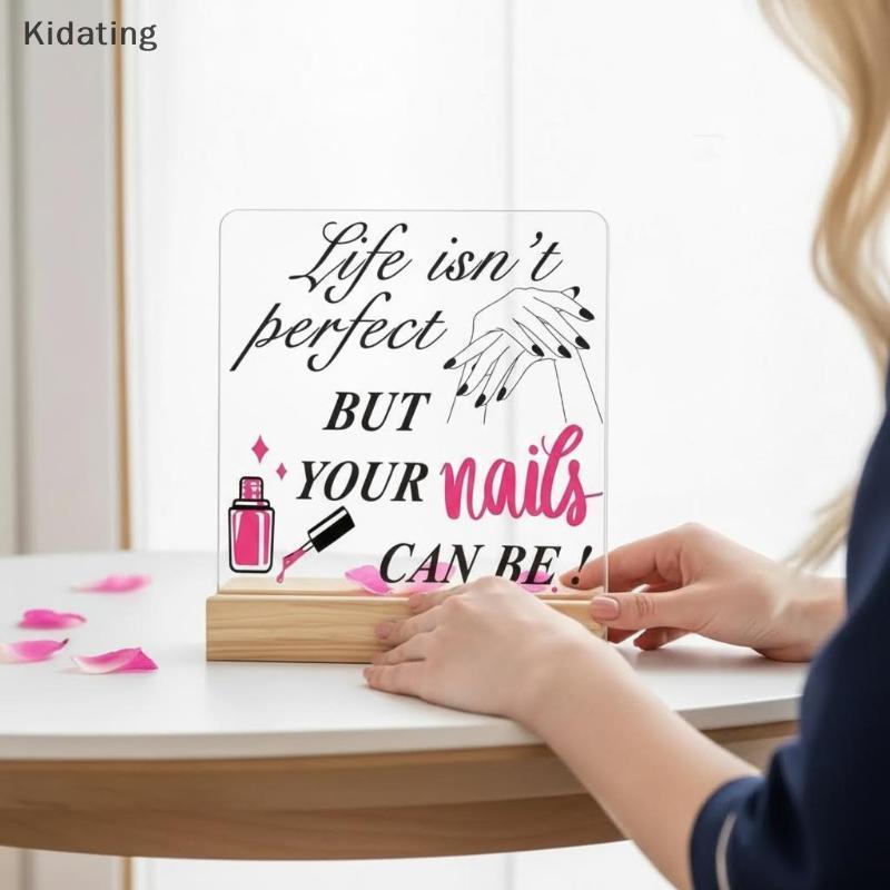 Kidating เล็บรูปร่างกระดานแสดง Advice Board พร้อมฐานเล็บท่องเที่ยวเล็บปลอมแสดงผู้ถือร้านทําเล็บเคาน์