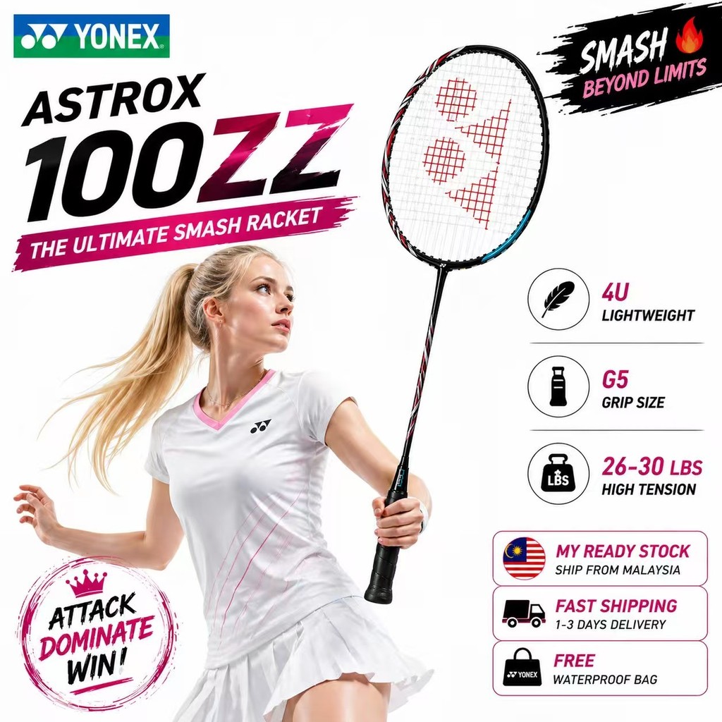 ไม้แบดมินตัน YONEX Astrox 100ZZ Viral Smash 4U G5 MY