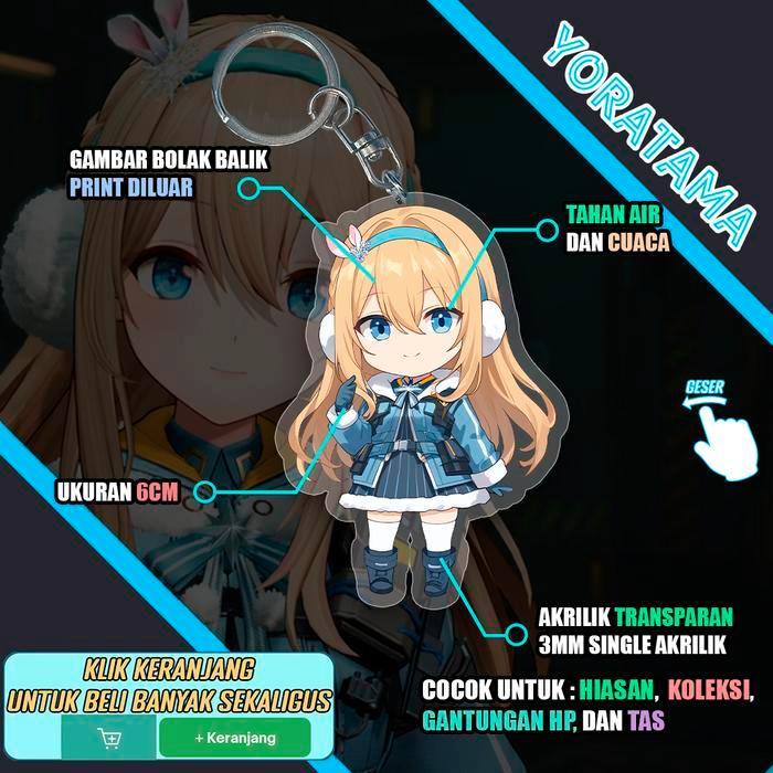Gantungan Kunci Suomi Girls Frontline 2 GFL 2, พวงกุญแจ Lucu อะนิเมะ