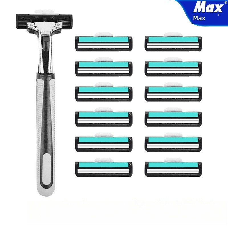 มีดโกน มีดโกนหนวด Meikesi Manual Razor Razor Blade Double Layer Razor Blade มีดโกนมีดโกน Universal B