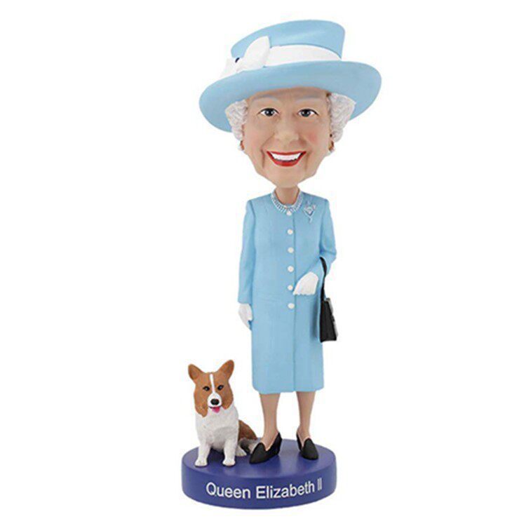 Queen Elizabeth II รูปปั้น Queen Elizabeth Moving Head เครื่องประดับตกแต่งตุ๊กตา