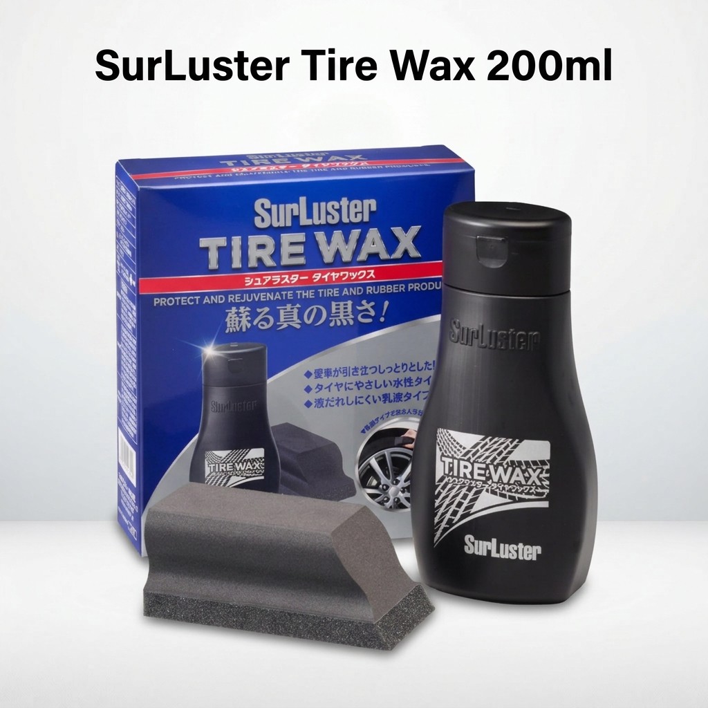 SurLuster Tire Wax 200ml Water-based Application Tire Gloss Protection Crack Prevention Silicone Oil