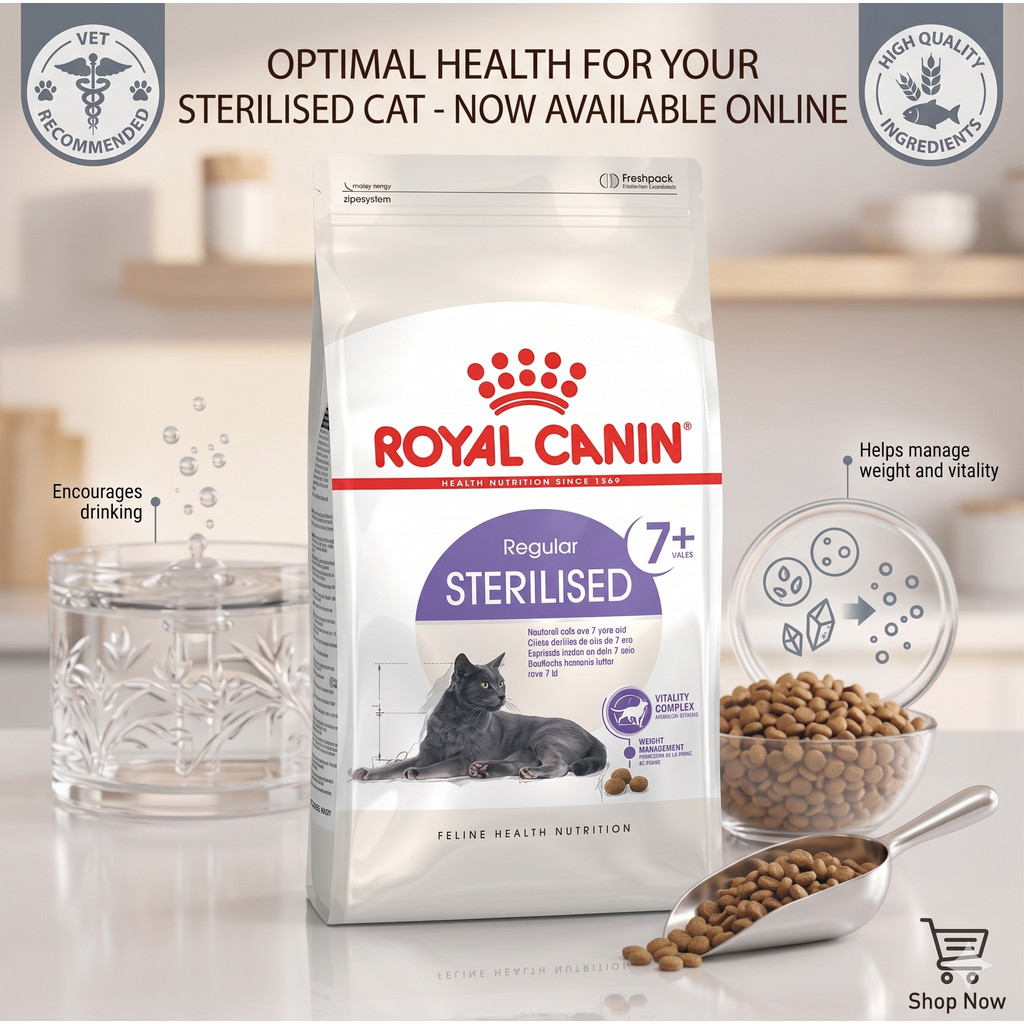 Royal Canin Sterilised 4kg โรยัลคานิน อาหารแมวโต ทำหมันแล้ว ทุกเพศ ถุงขนาด 4 กิโลกรัม