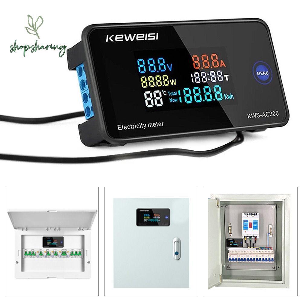 SHOPSHARING Wattmeter มัลติฟังก์ชั่น Professional KWS-AC300 แอมป์มิเตอร์พลังงานกระแสไฟฟ้า