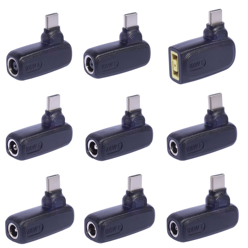 DC Jack 7.4x5.0/5.5x2.5/4.5x3.0/6.0x3.7/11.0x4.5 ถึง Type-C PD 100W อะแดปเตอร์ชาร์จสําหรับแล็ปท็อป A