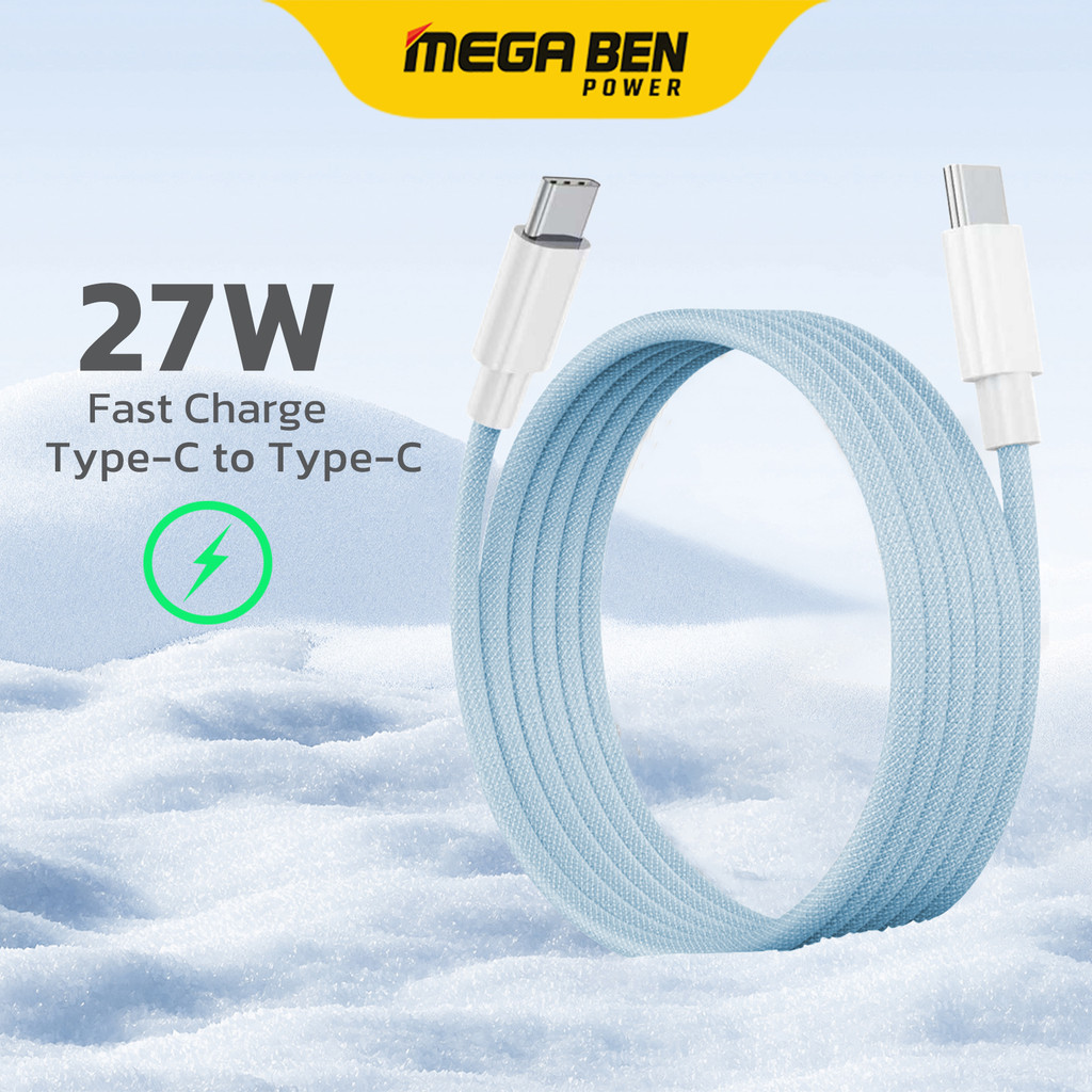 สายชาร์จ type c PD100W SuperCharge สำหรับ iPhone 15/16/17 ผ้าทอ แข็งแรง ทนทาน