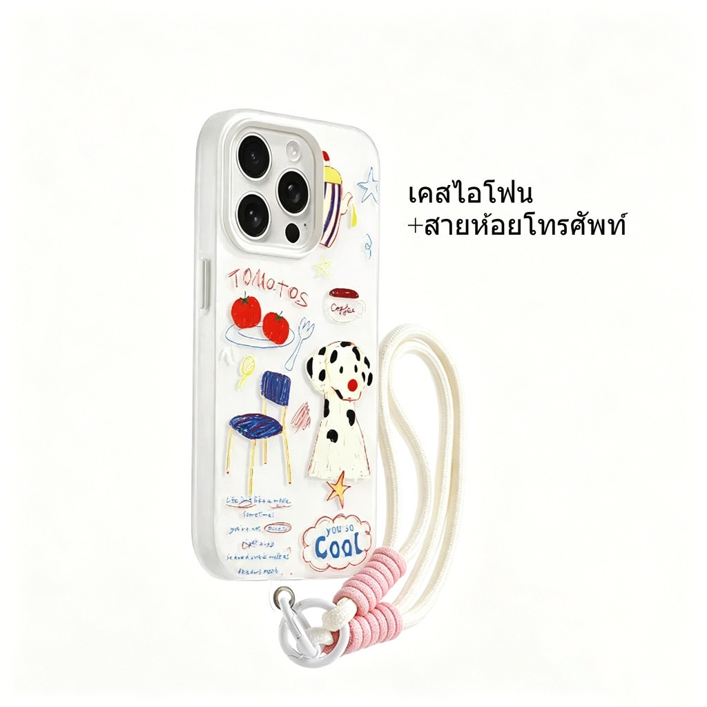 Babi สำหรับ IPhone 15 17 16 AIR 11 14 XR 13 12 Pro Max XS X 7 14 15 16 Plus เคย์ 2in1 สีสัน ลับคู่ สุนัขจุด ผลไม้ น่ารัก