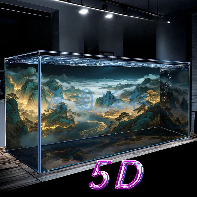 5D สไตล์ใหม่สามมิติตู้ปลาพื้นหลังภาพวาด HD วอลล์เปเปอร์ Aquarium Landsca
