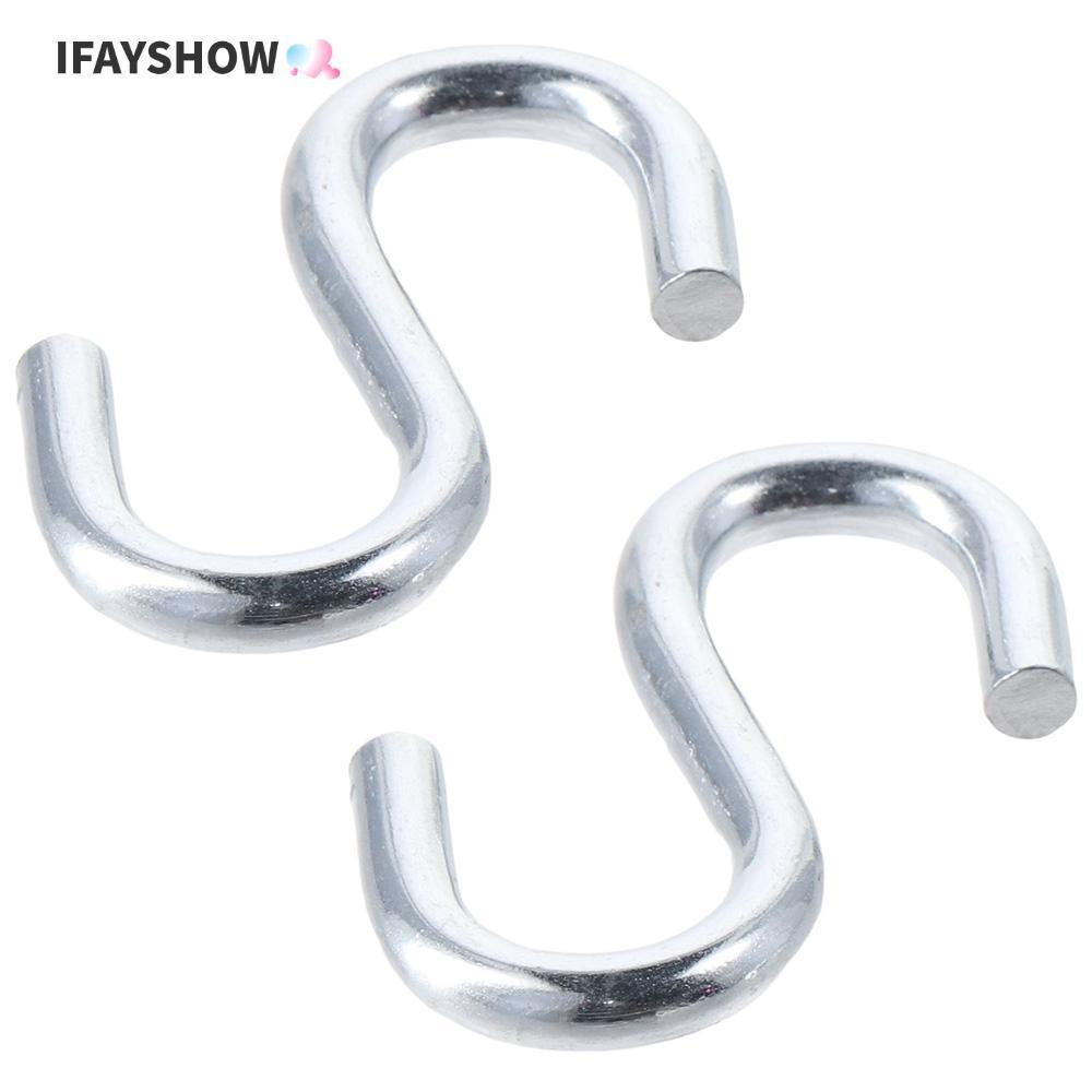 IFAYSHOW 2 ชิ้น Heavy-Duty S ตะขอ, 70 มม./2.75in เหล็กชุบสังกะสี 2.75in เปลญวน Swing S ตะขอความจุแบริ่งทนทาน: 300 ( กก.) ตะขอยูทิลิตี้การตั้งค่าเต็นท์
