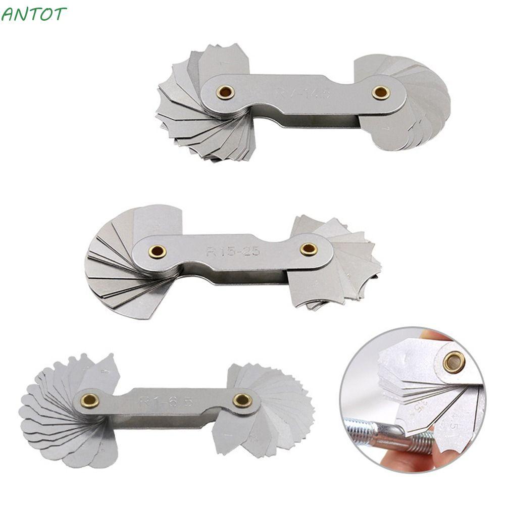 ANTOT 16 ชิ้น/เซ็ตสกรู Pitch Radius Fillet Gauge สําหรับการวัดอุตสาหกรรมสแตนเลสสตีลตัวอย่าง R Gauge