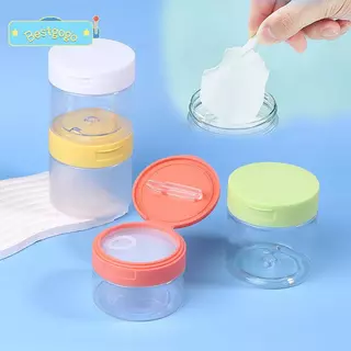 [Bestgogo-t] 200-350ml เมคอัพรีมูฟเวอร์ Pad Jar พร้อมแหนบรอบขวดคอนเทนเนอร์ใสขวดเปล่าปากกว้าง Flap ขวดโลชั่นเก็บ