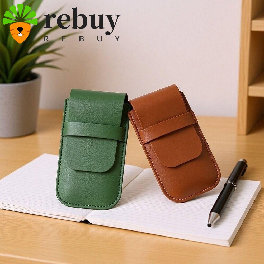 REBUY กระเป๋าใส่นาฬิกา, PU Anti-Dust Watch Storage Bag, ใหม่ Flip Cover สีทึบ Anti-Scratch กระเป๋าเครื่องประดับของขวัญ