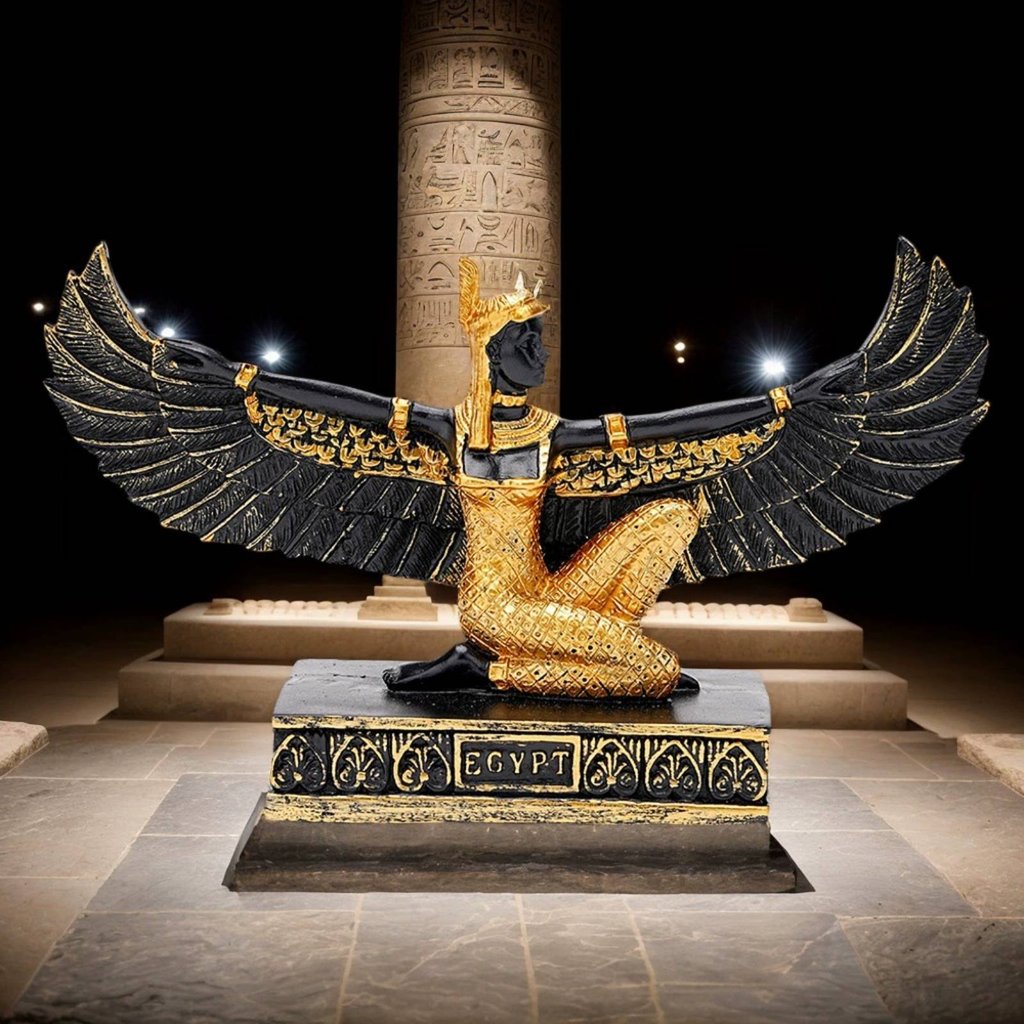 Polyresin Isis Deity รูปปั้น Idea Winged Deity หุ่นดู