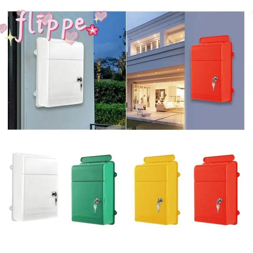 FIPE กล่องจดหมายกล่องจดหมาย,ติดผนังพร้อมล็อค Postbox,น้ําหนักเบาเปิดกว้างกันน้ําประหยัดพื้นที่กล่องไปรษณีย์สําหรับ Home Yard Office