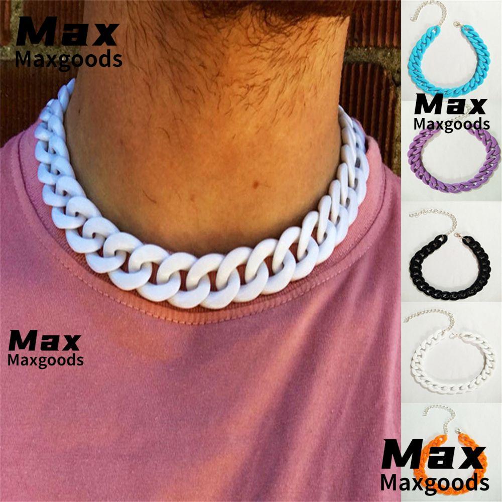 MAXG สร้อยคอโซ่ Bohemian ของขวัญมิตรภาพ Chunky Chain Hip Hop Gothic Rock Hip Hop