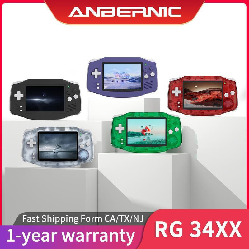 Anbernic RG 34XX คอนโซลเกมมือถือ 3.4 นิ้วหน้าจอ IPS Linux ระบบ RG34XX คอนโซลวิดีโอเกมแบบพกพา 3500mAh
