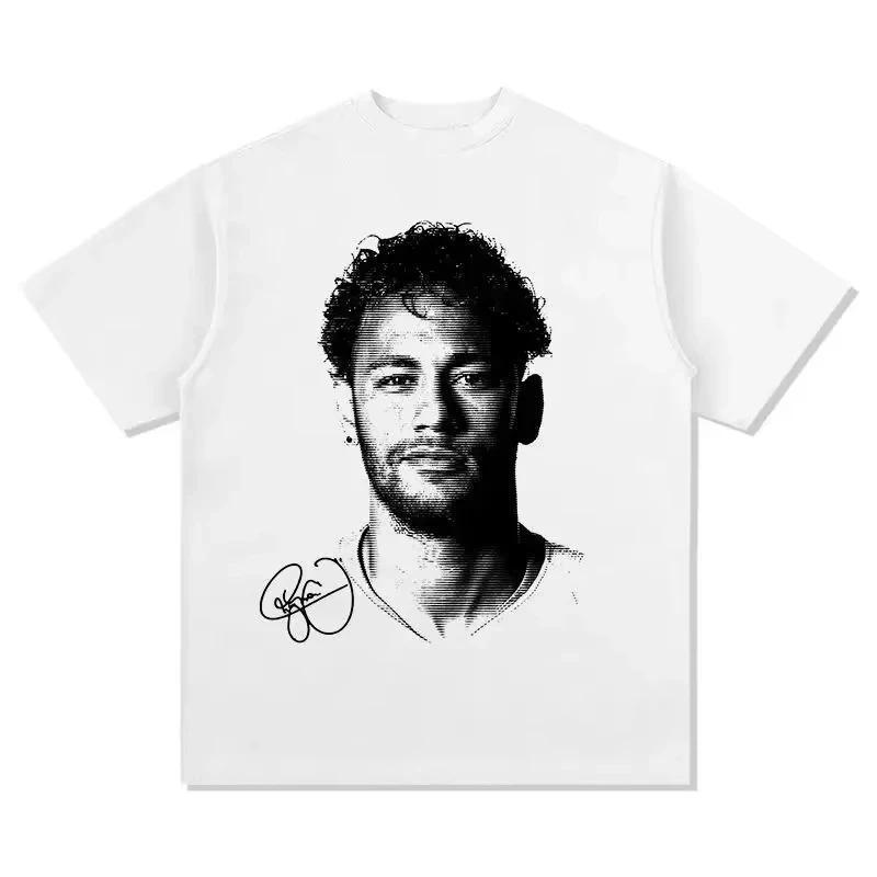 เสื้อยืดผู้ชาย Y2k เสื้อผ้าใหม่ในด้านบนและเสื้อ เสื้อยืดผู้ชาย Camisetas Neymar Neymarjr เสื้อยืดหนั