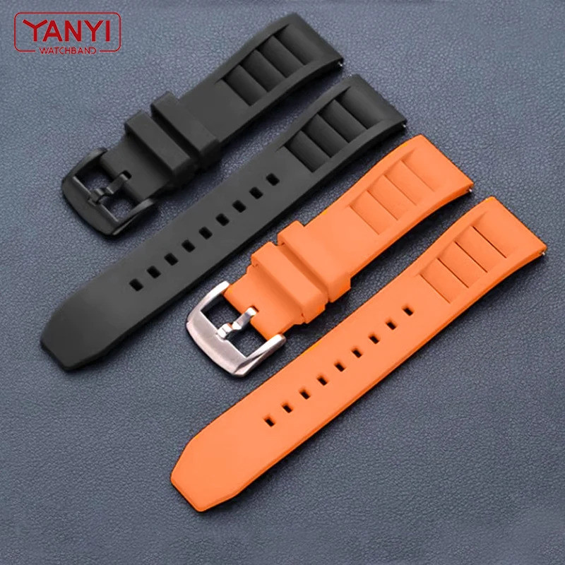 FKM Fluorine Rubber Watchband 20mm 21mm 22mm 24mm for breitling omega seiko casio mido watches band 
