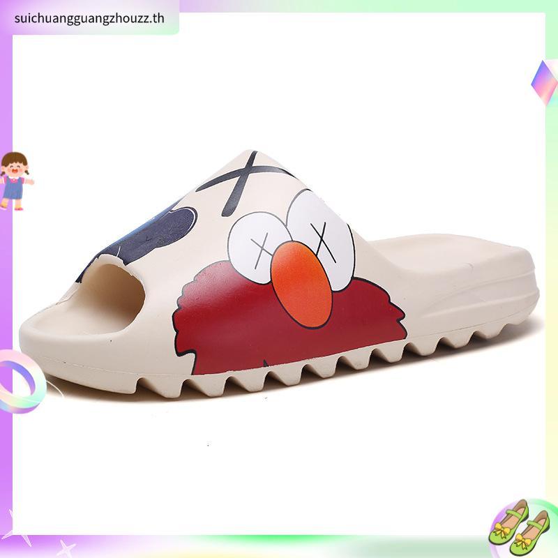 Yeezy รองเท้าแตะลําลองสําหรับเด็กลายการ์ตูนสิงโต Spongebob Seasamestreet Size Eu31-38