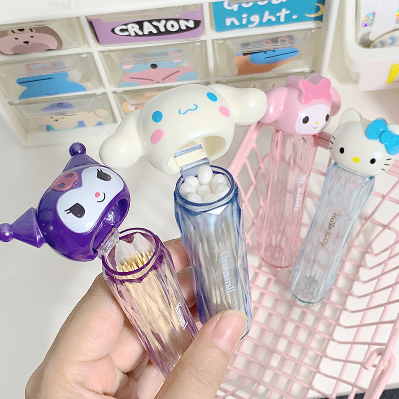ที่ใส่ไม้จิ้มฟัน คุโรมิ น่ารักอะนิเมะการ์ตูนสร้างสรรค์ที่เรียบง่ายแบบพกพาเดินทางเก็บ น่ารัก ป้ายผ้าฝ้ายในถังของขวัญ