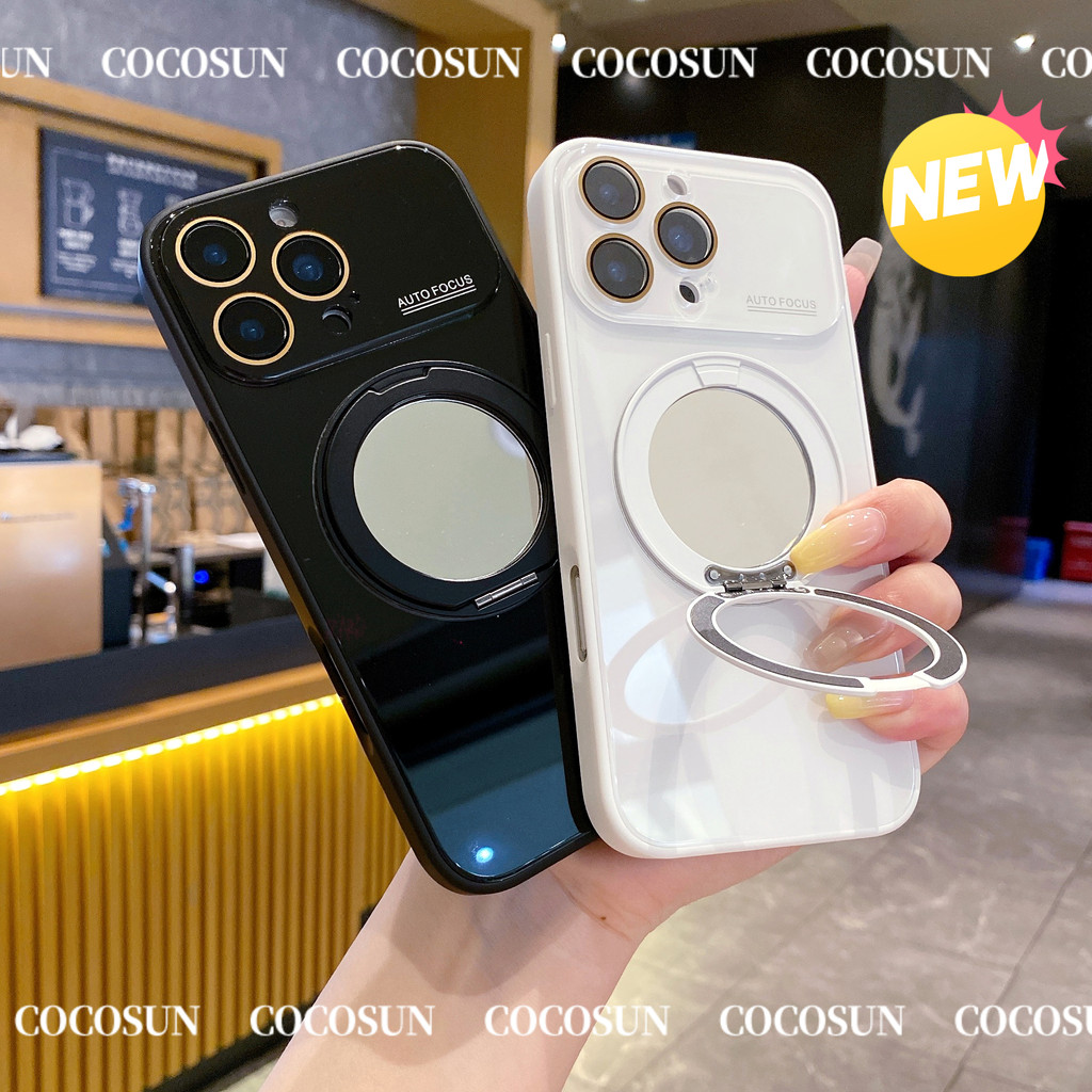 กระจก 360°วงเล็บ เคสป้องกันแม่เหล็ก ไอโฟน เคสโทรศัพท์ 17 มือโปร สูงสุด 16 15 14 13 12