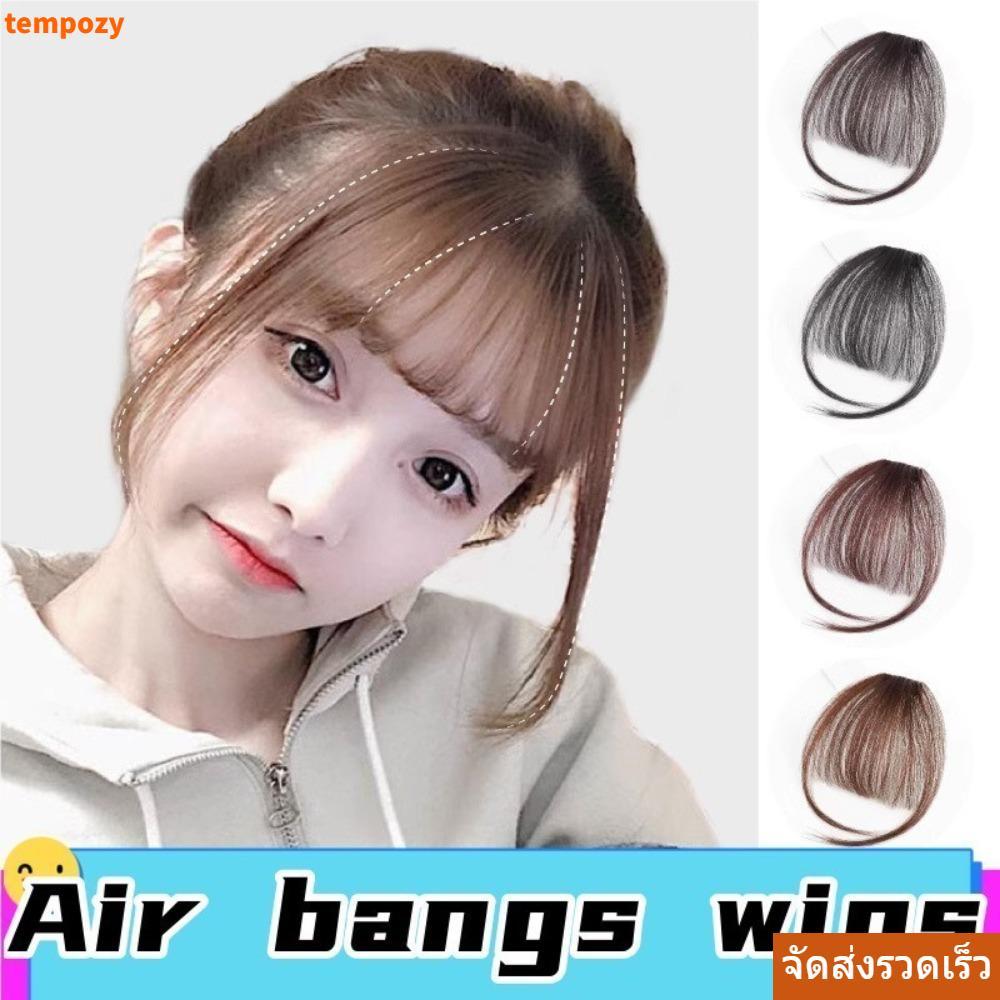 จัดส่งรวดเร็วSEMPOZY Mini Fake Bangs,สําหรับสาวผู้หญิง Air Bangs Hairpiece, สีดําสีน้ําตาลสังเคราะห์