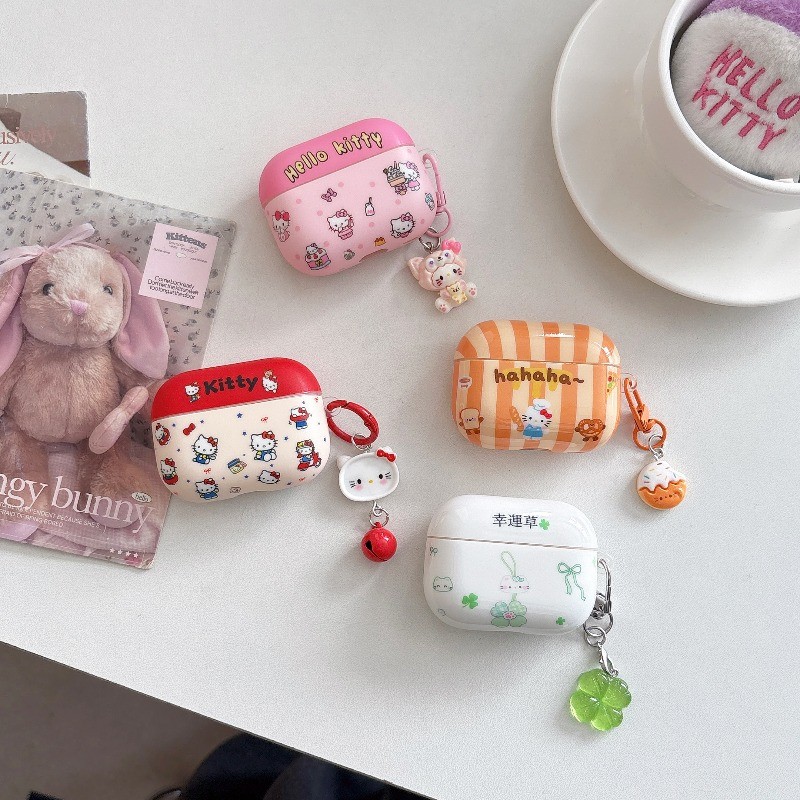 สไตล์มินิมอล hello iktty สําหรับ Airpods4 Airpods 1/2 3 Pro Pro2 pro3 耳机套装 无线蓝牙保护套 AirPods Pro i3 i4 pro3 机保护套