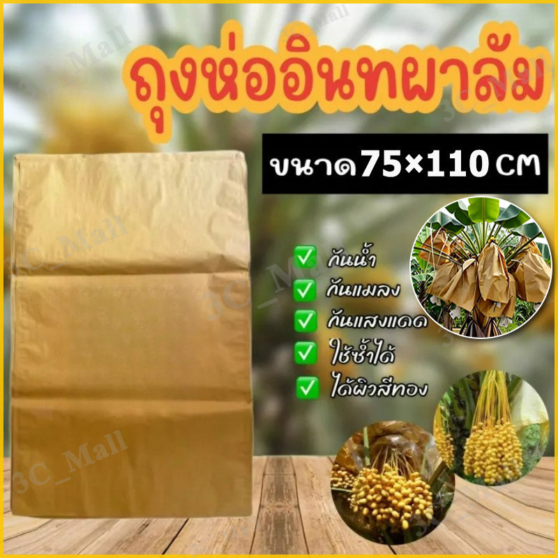 ถุงกระดาษห่อผลไม้ ขนาด 75x110 ซม. ชุด 10 ใบ กระดาษห่ออินทผลัม กันแมลง กันนก เพื่อผิวผลไม้สวยงาม ถุงห่ออินทผลัม