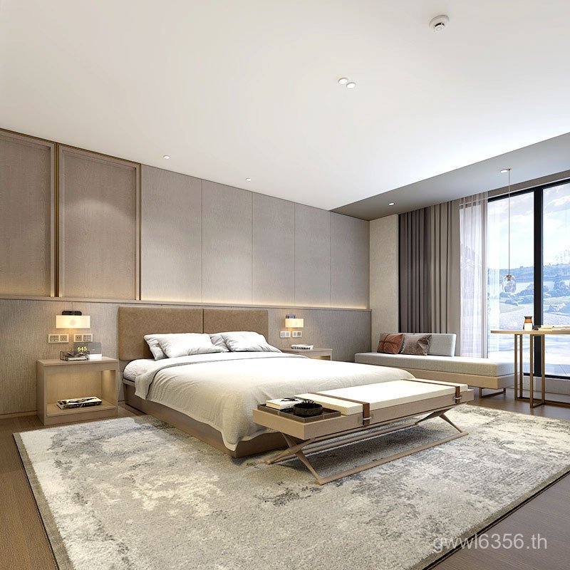 Bid Hotel B & เฟอร์นิเจอร์โรงแรม Villa Room ผ้าปูที่นอนคู่เตียง Club Apartment Hotel Bed ครบชุด WM1V