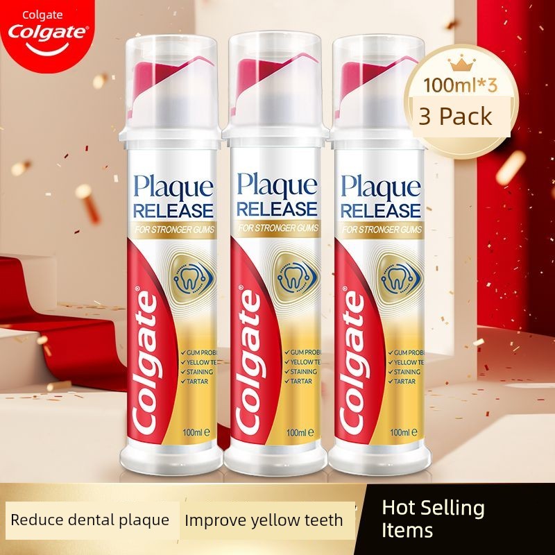 ยาสีฟัน Colgate ยุโรปนําเข้า Upright Push Type Plaque Deep Clean ยาสีฟัน Brightening Mothproof 100ml