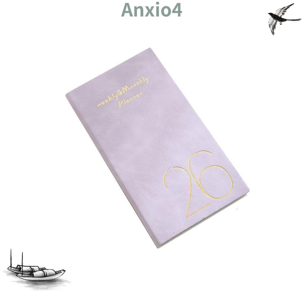 ANXIO4 2026 Agenda Book, พร้อมปฏิทิน A6 Appointment Notebooks, Portable To Do List English Notepad S