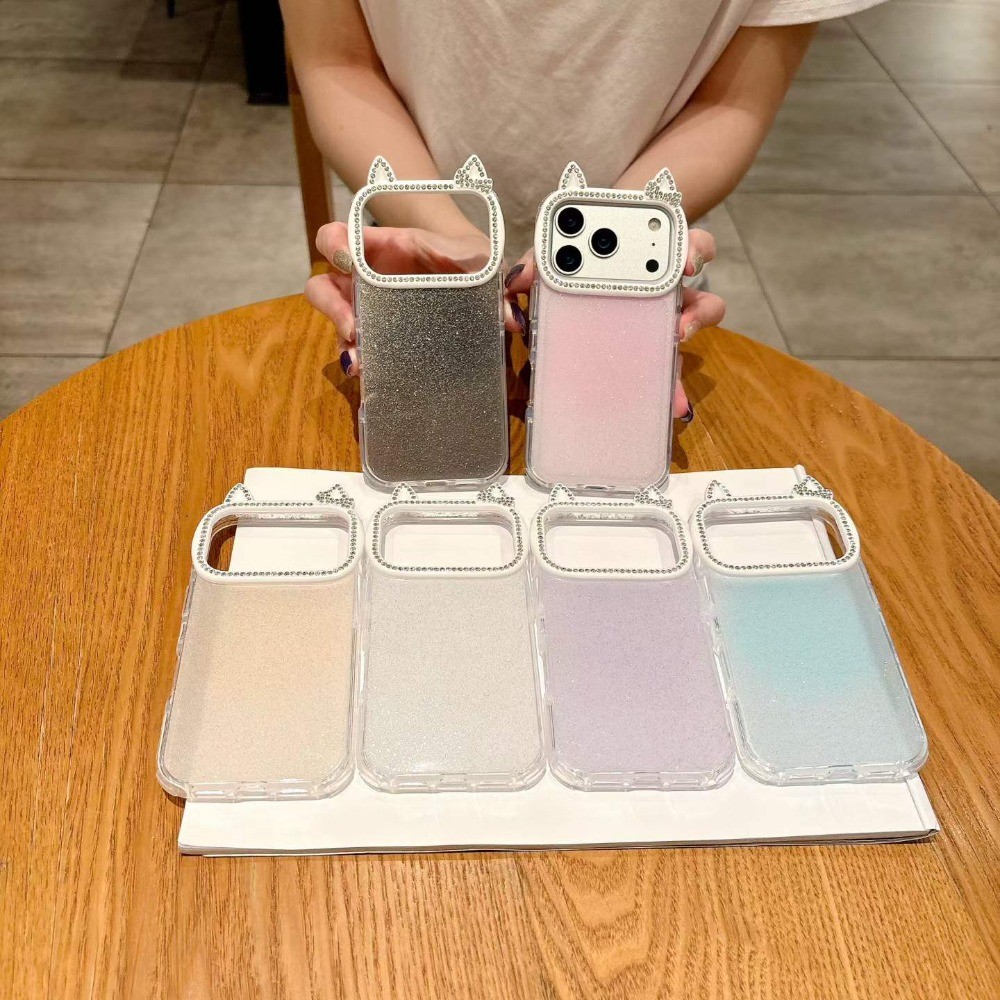 น่ารักเงาเพชรเคสโทรศัพท์สําหรับ IPhone 17 Pro Max IP 13 PRM 14 PM 15 Pro Max 16 Promax ปลอก