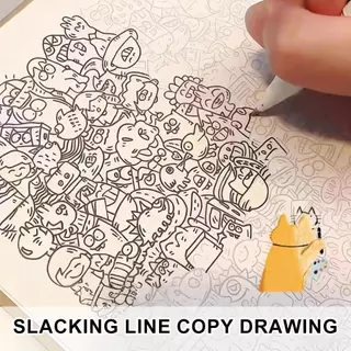 DIY สมุดวาดภาพสําหรับเด็ก Line Tracing Copying ระบายสีของเล่นเพื่อการศึกษาของขวัญสําหรับชายหญิงเด็กกระดาษของขวัญการ์ตูน