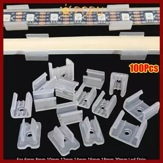 【พร้อมส่งไทย】POPU 100 ชิ้นหัวเข็มขัดยึดไฟ, 8-20 มิลลิเมตร 220 โวลต์ยืดหยุ่น COB LED Strip คลิปคงที่, 5050/5730/2835 ผู้ถือโคมไฟพลาสติกติดตั้งโคมไฟติดผนังเชื่อมต่อ