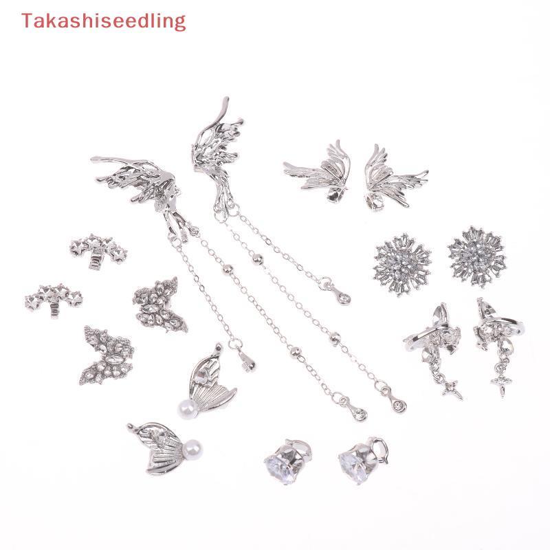 (Takashiseedling) 1 คู่คลิป Rhinestone ที่ถอดออกได้บนหูฟังเปิดหูอุปกรณ์เสริม DIY ตกแต่งสําหรับหูฟังเหมาะสําหรับการใช้ปาร์ตี้