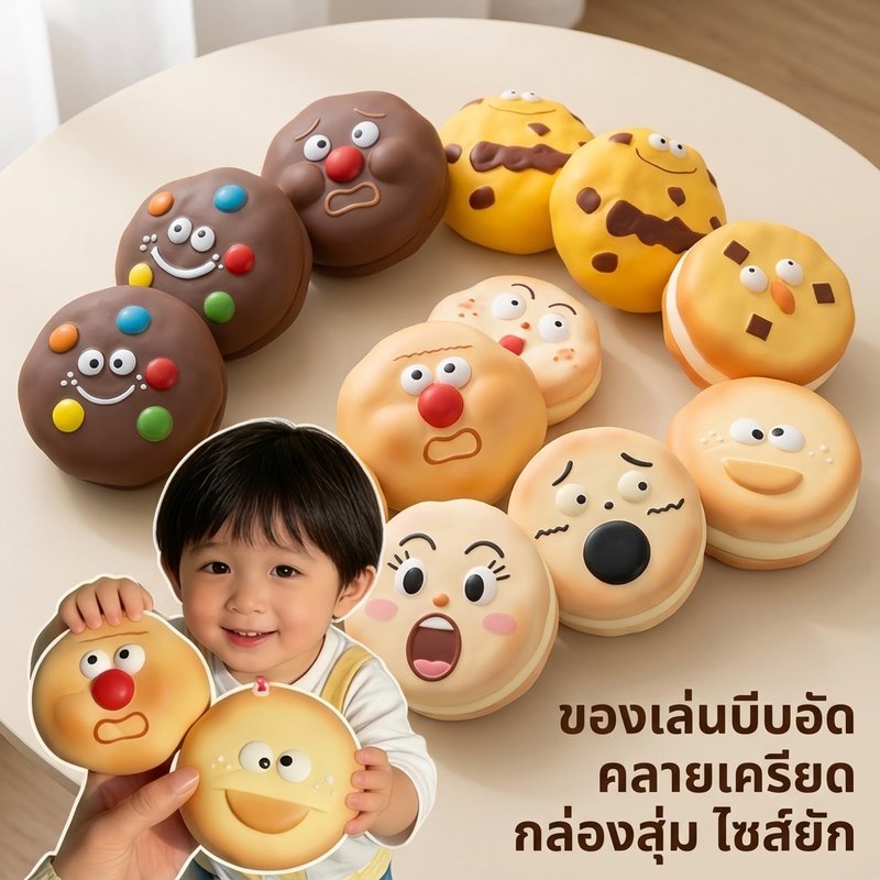 จุ่มคุ้กกี้ ของเล่นบีบอัด คลายเครียด วัสดุนุ่ม ปลอดภัย สำหรับทำงานเรียน กล่องสุ่ม คอลเลกชัน Kawaii ราคา ถูกที่สุด ดีลบีเคเค